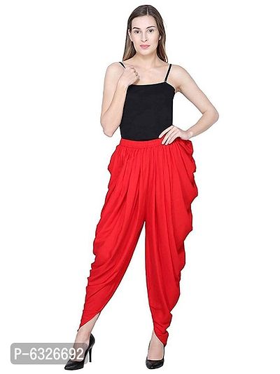 Rayon Full Length Beautiful Ethnic Dhoti| Free Size Relaxed Loose Fit Solid Straight Dhoti Pant for Women-thumb0