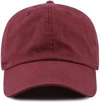 lowercase Unisex Cotton Cap (L-CAP-BASEBALL_Maroon_Free Size)-thumb2