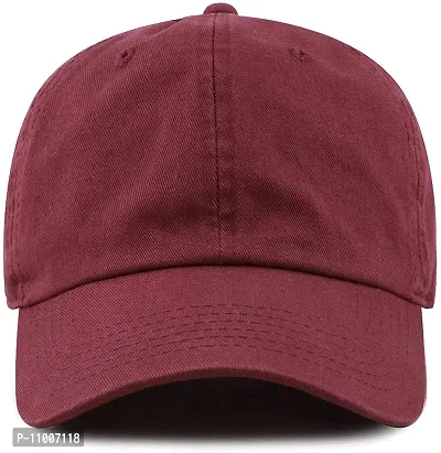 lowercase Unisex Cotton Cap (L-CAP-BASEBALL_Maroon_Free Size)-thumb3