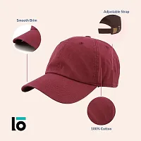 lowercase Unisex Cotton Cap (L-CAP-BASEBALL_Maroon_Free Size)-thumb1