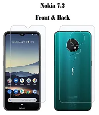 Vizio 9H Unbreakable Screen Protector/Guard/Tempered Glass Edge to edge full coverage Designed Nokia 7.2 front and back-thumb1