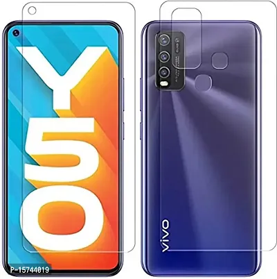 Vizio 9H Hardness Unbreakable Front and Back Tempered Glass/Screen Guard for Vivo Y50 (Front  Back)-thumb0