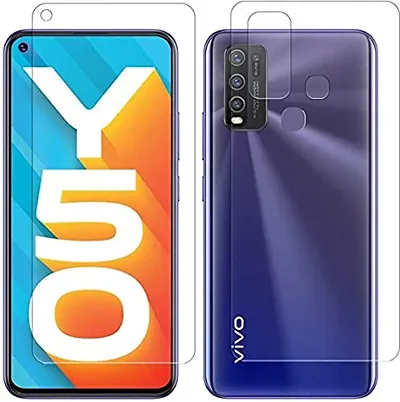 Vizio 9H Hardness Unbreakable Front and Back Tempered Glass/Screen Guard for Vivo Y50 (Front & Back)