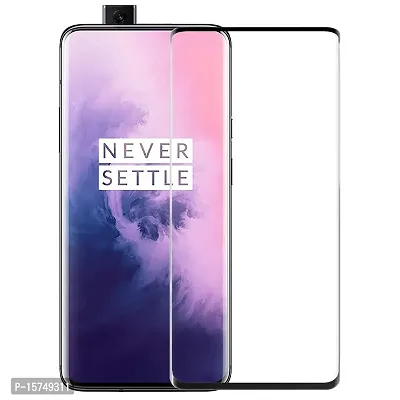 vizio oneplus 7 pro 9h hardness unbreakable tempered glass/screen protector/guard edge to edge full screen coverage transparent;Black-thumb0