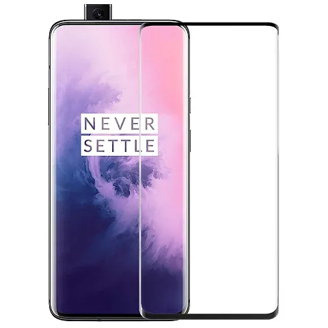 vizio oneplus 7 pro 9h hardness unbreakable tempered glass/screen protector/guard edge to edge full screen coverage transparent;Black