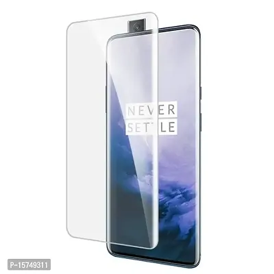 vizio oneplus 7 pro 9h hardness unbreakable tempered glass/screen protector/guard edge to edge full screen coverage transparent;Black-thumb3