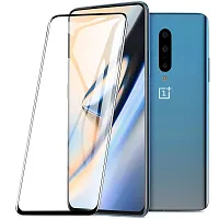 vizio oneplus 7 pro 9h hardness unbreakable tempered glass/screen protector/guard edge to edge full screen coverage transparent;Black-thumb1