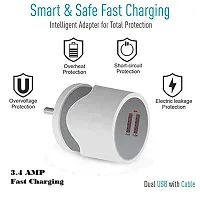 Power Hub Fast Charger With 3 4 Amp 5V Dual Usb Port Fast Charging Data Cable Wall Charger Pack Of 2-thumb1