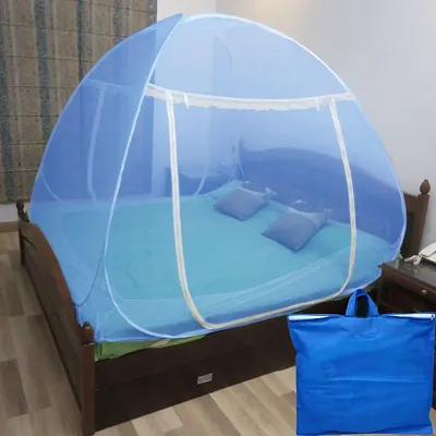 DOUBLE BED ( 6 X 6 ft ) SKYBLUE Colour Polyester Mosquito Net