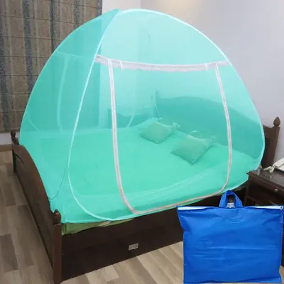 DOUBLE BED ( 6 X 6 ft ) SEA GREEN Colour Polyester Mosquito Net