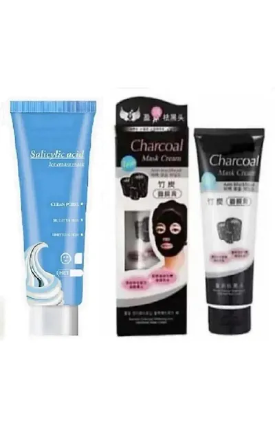 Anti Black Head Activated Charcoal Peel Off Mask With Skin Care Essential Combo