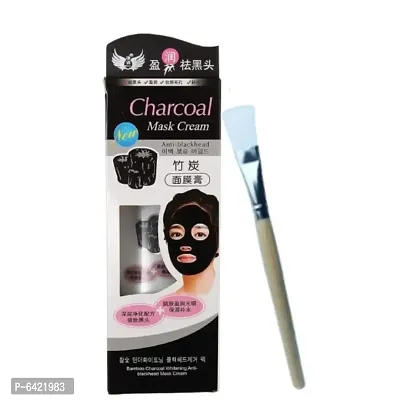 Activated Peel Off Black Mask Face Pack with Activated Charcoal Deep Skin Cleansing Face Pack With Deten Brush-thumb0