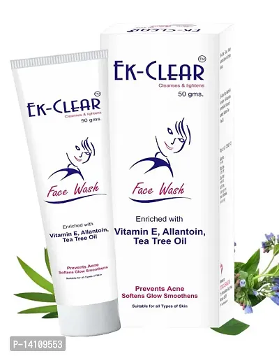 Ek Clear Enriched Vitamin C Allantoin Tea Tree Oil Face Wash For All Skin Type and For Women | 100 gm (Pack of 2)-thumb0