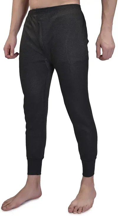 Stylish Wool Solid Thermal Bottoms For Men