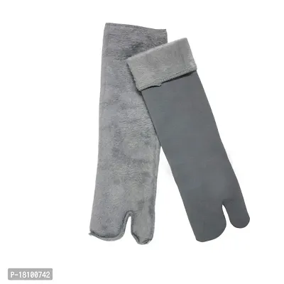 VT VIRTUE TRADERS Unisex Multicolour Velvet Winter Thermal Thumb socks | Stay Cozy and Warm | Ankle Length Socks With Fur Inside | 5 Pair Socks-thumb3