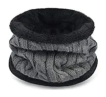VT VIRTUE TRADERS Men's and Women's Warm Winter Knitted Neck Scarf/Warmer/Muffler (Grey)-thumb1