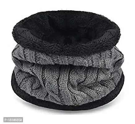 VT VIRTUE TRADERS Men's and Women's Warm Winter Knitted Neck Scarf/Warmer/Muffler (Grey)-thumb2