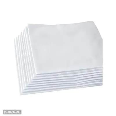 VT VIRTUE TRADERS Men's Pure Cotton Handkerchiefs/Rumal/Hanky White (6)-thumb0