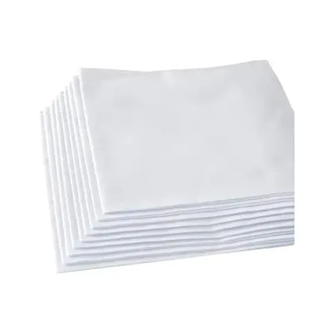 VT VIRTUE TRADERS Men's Pure Cotton Handkerchiefs/Rumal/Hanky White