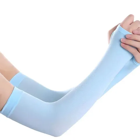 VT VIRTUE TRADERS Let's slim UV Fingerless Full Hand Sleeves for Men's and Women's Driving Gloves