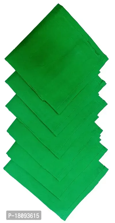 VT VIRTUE TRADERS Men's Premium Cotton Plain/Solid Handkerchief (MADE IN INDIA) (6, GREEN)