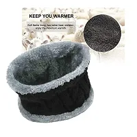 VT VIRTUE TRADERS Warm Winter Knitted Neck Scarf/Warmer/Muffler for Men  Women (Black)-thumb1