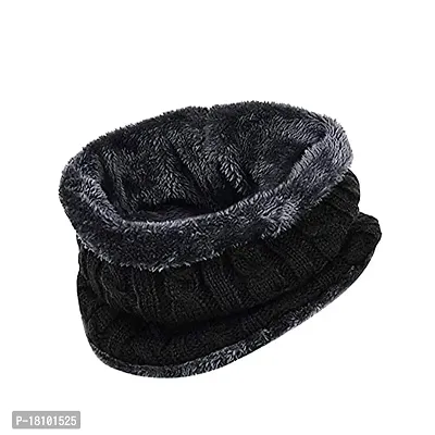 VT VIRTUE TRADERS Warm Winter Knitted Neck Scarf/Warmer/Muffler for Men  Women (Black)-thumb0