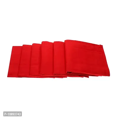 VT VIRTUE TRADERS Men's Premium Cotton Plain/Solid Handkerchief (MADE IN INDIA) (6, RED)-thumb3