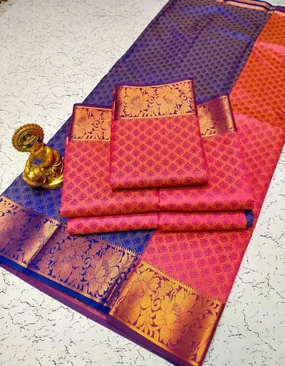 Traditional South Art Silk Zari Woven Sarees with Blouse piece