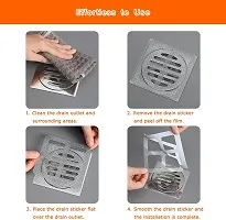 (Pack of 20) Disposable Hair Catcher Shower Drain Mesh Stickers-thumb1