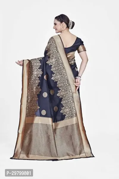 Stylish Art Silk Black Jacquard Saree With Blouse Piece-thumb2