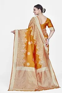 Stylish Art Silk Yellow Jacquard Saree With Blouse Piece-thumb1