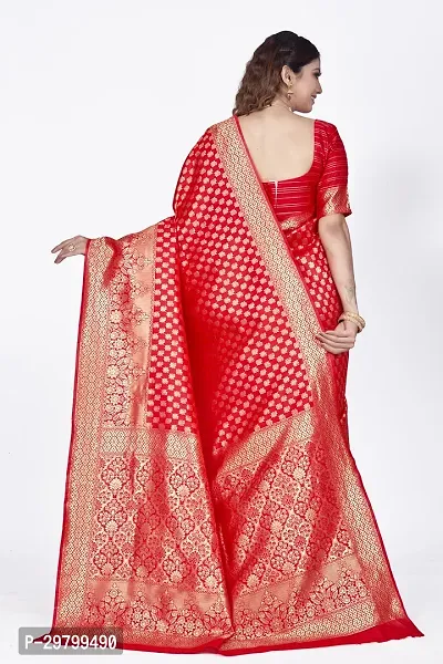 Stylish Art Silk Red Jacquard Saree With Blouse Piece-thumb2