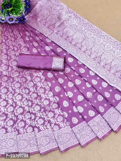 Stylish Art Silk Magenta Jacquard Saree With Blouse Piece-thumb0