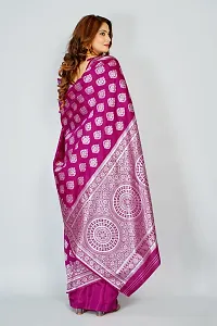 Stylish Art Silk Pink Jacquard Saree With Blouse Piece-thumb1