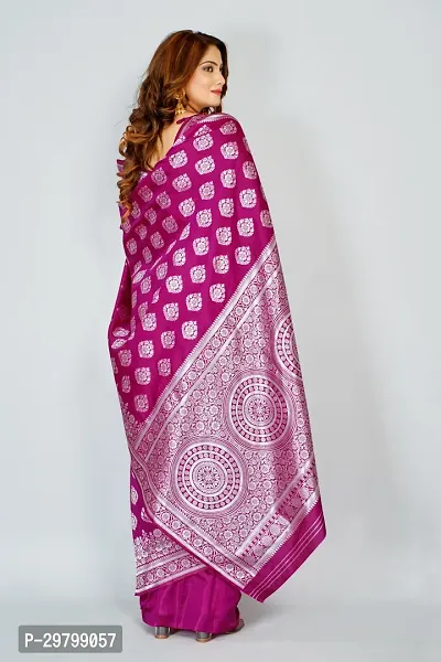 Stylish Art Silk Pink Jacquard Saree With Blouse Piece-thumb2