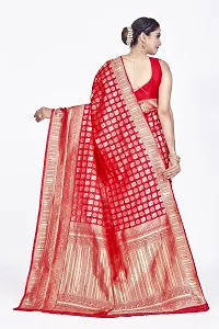 Stylish Art Silk Red Jacquard Saree With Blouse Piece-thumb1