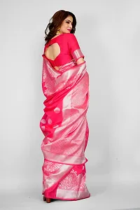 Stylish Art Silk Pink Jacquard Saree With Blouse Piece-thumb1