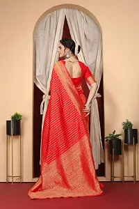 Stylish Art Silk Red Jacquard Saree With Blouse Piece-thumb1