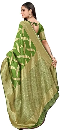 Stylish Art Silk Light Green Jacquard Saree With Blouse Piece-thumb1