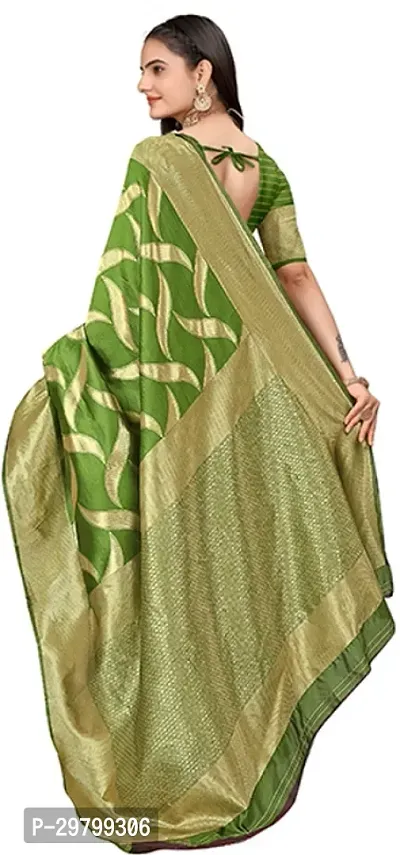 Stylish Art Silk Light Green Jacquard Saree With Blouse Piece-thumb2