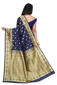 Stylish Art Silk Blue Jacquard Saree With Blouse Piece-thumb1