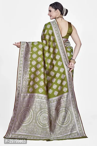 Stylish Art Silk Light Green Jacquard Saree With Blouse Piece-thumb2