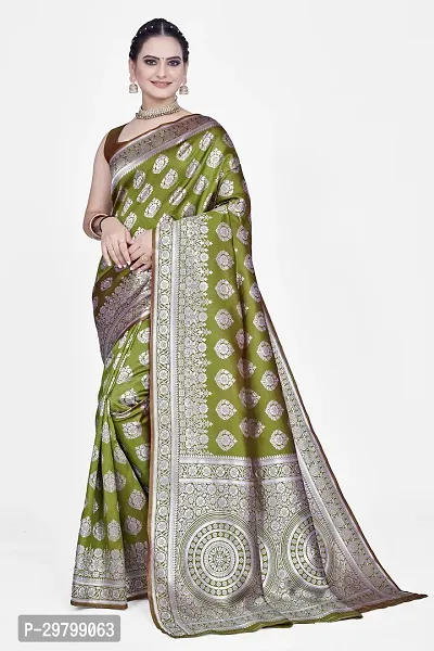 Stylish Art Silk Light Green Jacquard Saree With Blouse Piece-thumb0