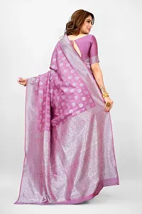 Stylish Art Silk Pink Jacquard Saree With Blouse Piece-thumb1