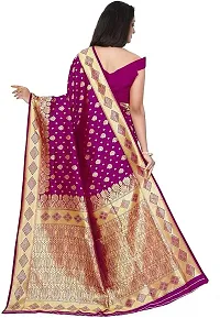 Stylish Art Silk Purple Jacquard Saree With Blouse Piece-thumb1