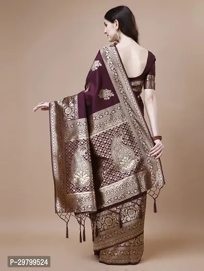 Stylish Art Silk Maroon Jacquard Saree With Blouse Piece-thumb2