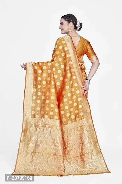 Stylish Art Silk Yellow Jacquard Saree With Blouse Piece-thumb2