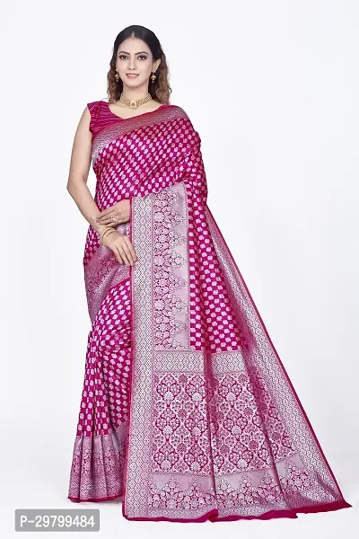 Stylish Art Silk Purple Jacquard Saree With Blouse Piece-thumb0