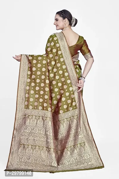 Stylish Art Silk Light Green Jacquard Saree With Blouse Piece-thumb2